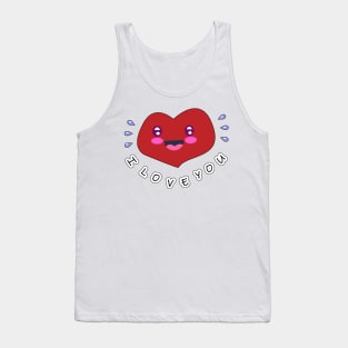I love you, heart I love you, Valentine's Day Tank Top